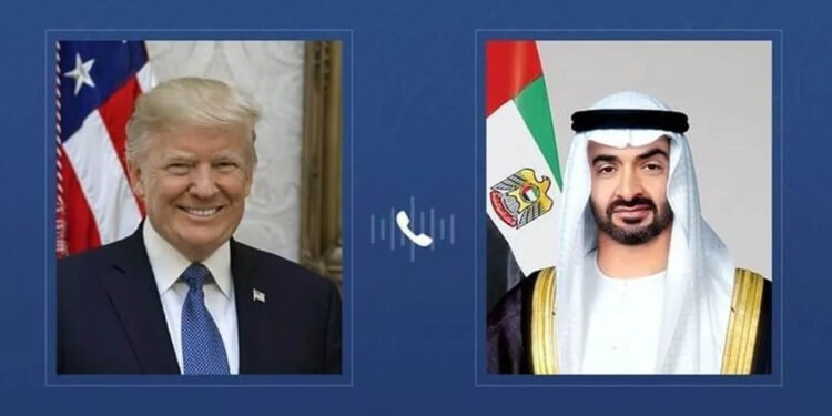 محەمەد بن زاید و ترەمپ پەرەسەندنە ئەمنییەکانی ناوچەکە تاوتوێ دەکەن